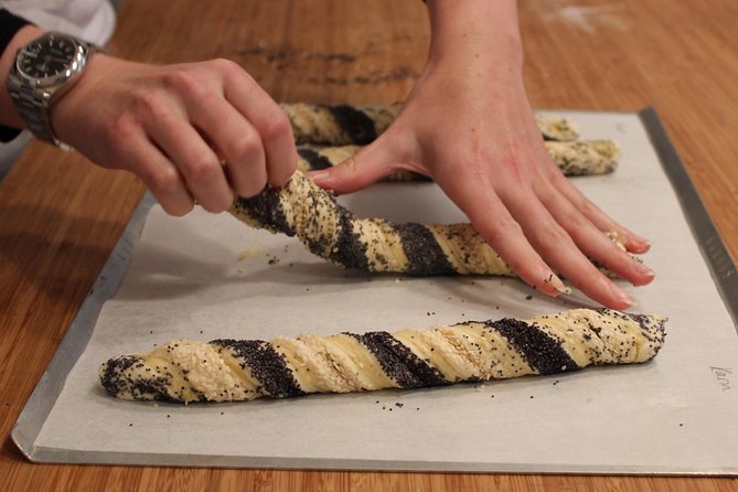 The Art of Baking Danish Pastry - Poppy seed and sesame twists with marzipan