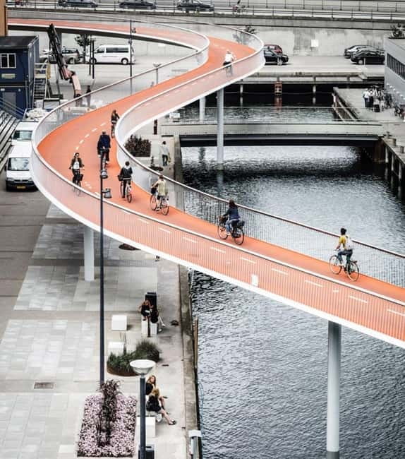 Urban Design and Livability E-bike Tour - Historic landmarks beside modern development